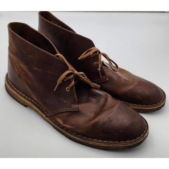 Clarks Other - Clarks Originals Desert Boot Brown Leather Beeswax Sole Shoes Men's Size 13 M US